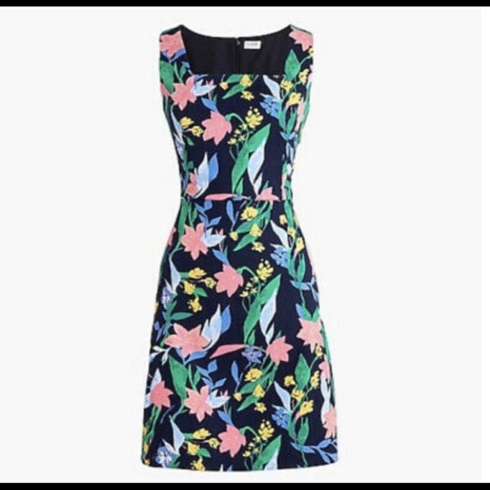 J Crew Floral Basket Weave Dress